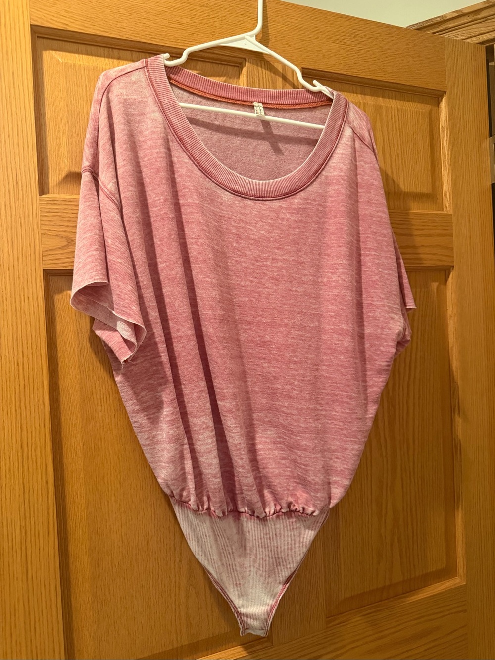 Free People Heathered Rose Short Sleeve Bodysuit
